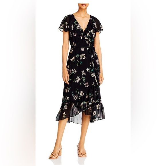 PAIGE Palisades silk multi-floral flutter dress, size XS. - Picture 1 of 14